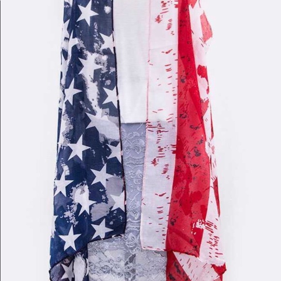 American Flag Sleeveless Kimono - Picture 3 of 5